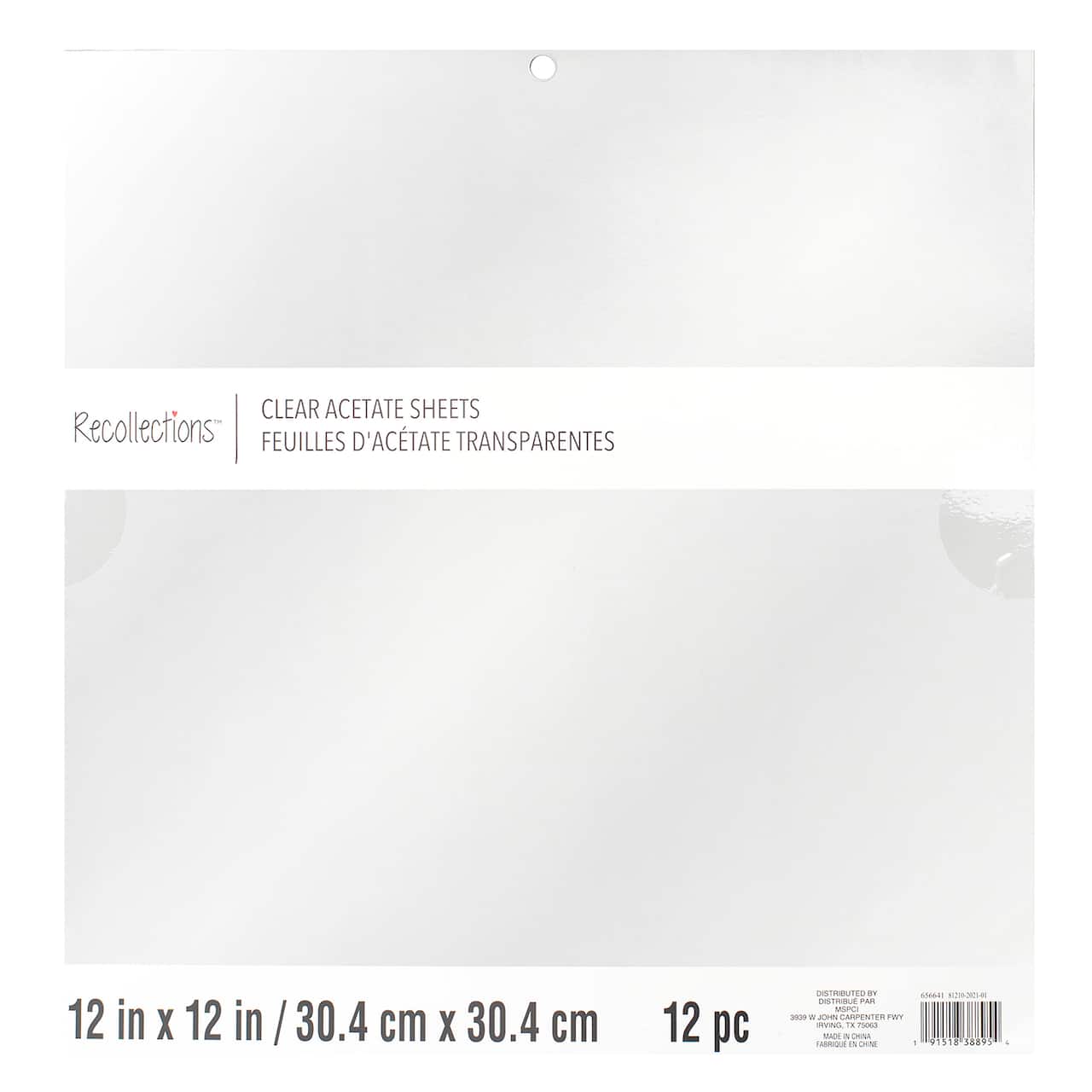 Clear Acetate Sheets by Recollections&#x2122;, 12&#x22; x 12&#x22;
